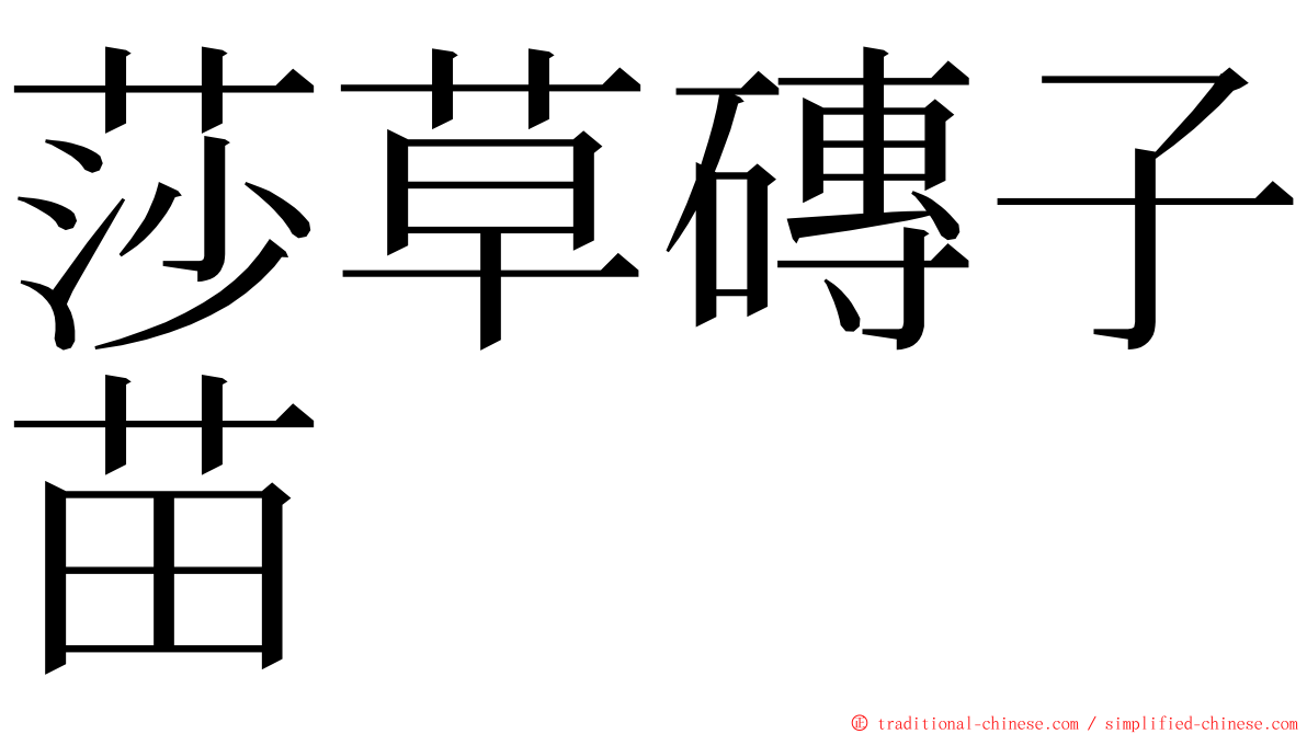 莎草磚子苗 ming font