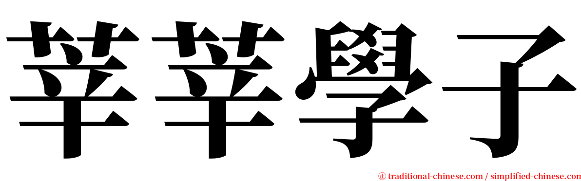 莘莘學子 serif font