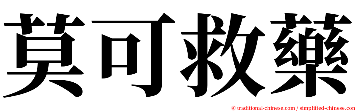 莫可救藥 serif font