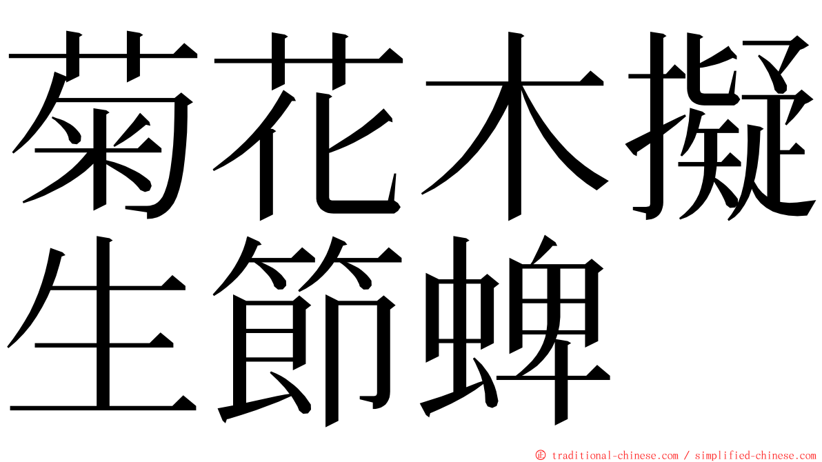 菊花木擬生節蜱 ming font