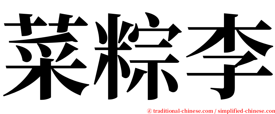菜粽李 serif font