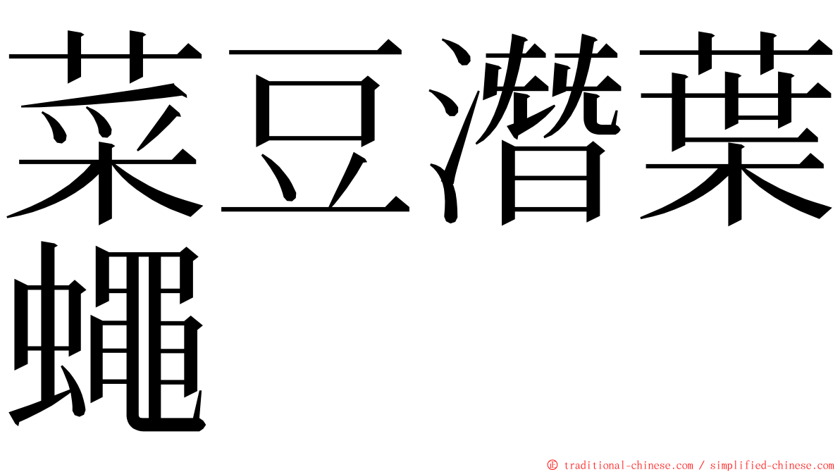 菜豆潛葉蠅 ming font