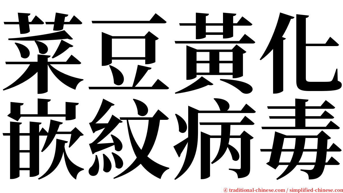 菜豆黃化嵌紋病毒 serif font