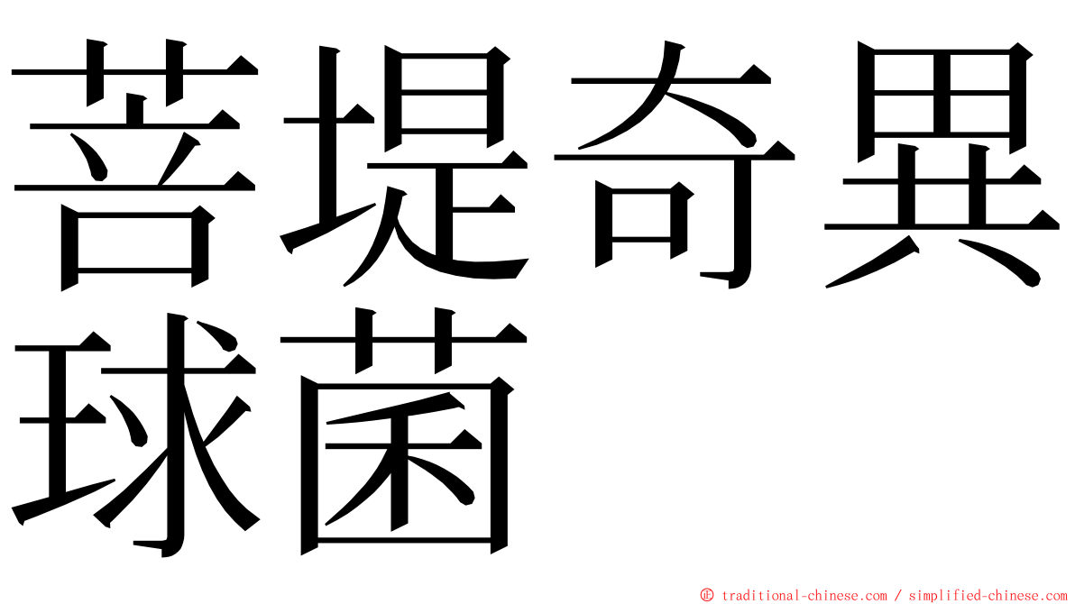 菩堤奇異球菌 ming font