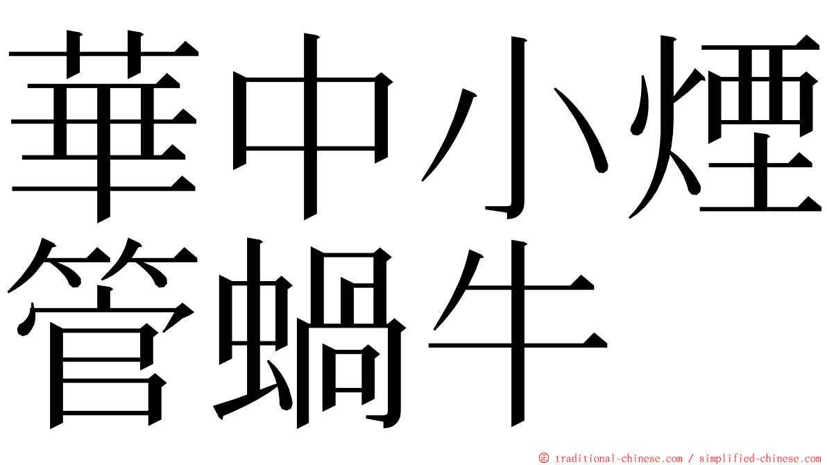 華中小煙管蝸牛 ming font