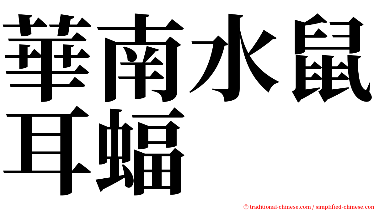 華南水鼠耳蝠 serif font