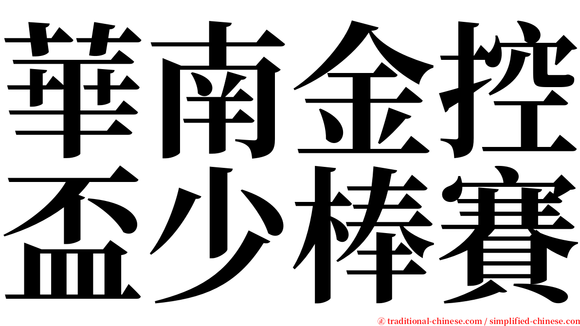 華南金控盃少棒賽 serif font