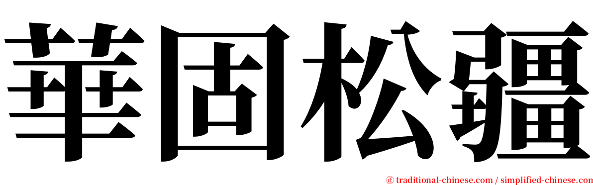 華固松疆 serif font