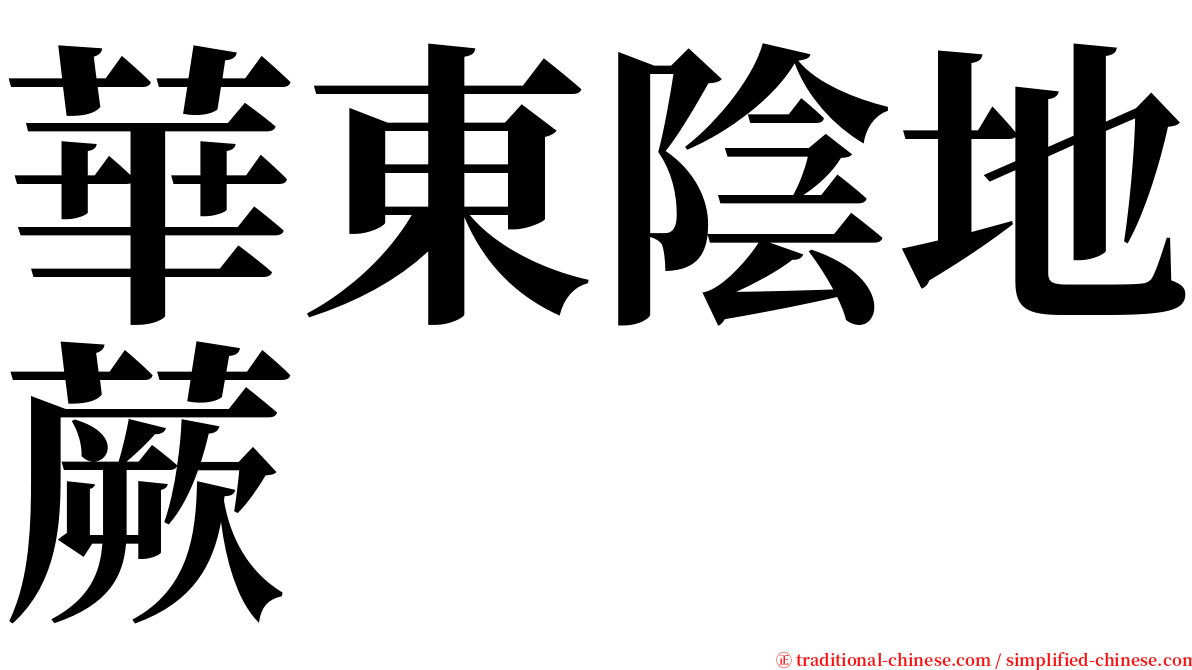 華東陰地蕨 serif font