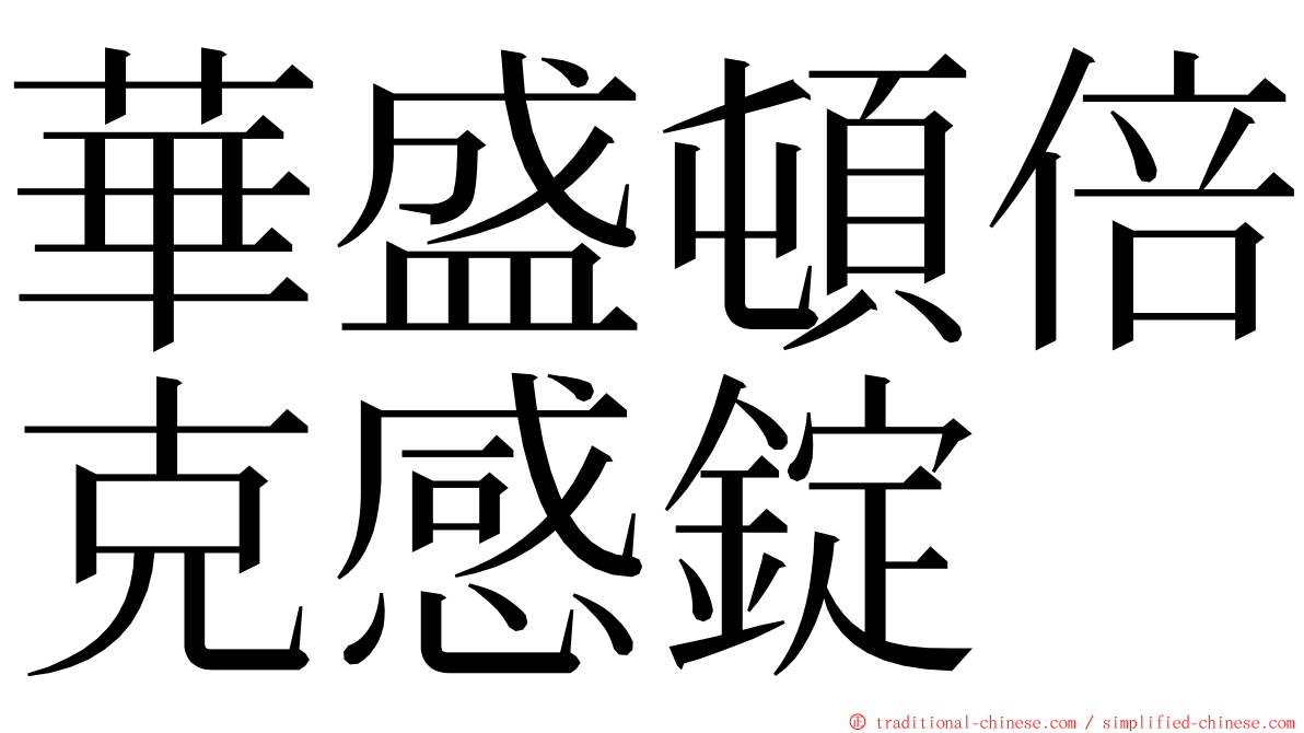 華盛頓倍克感錠 ming font