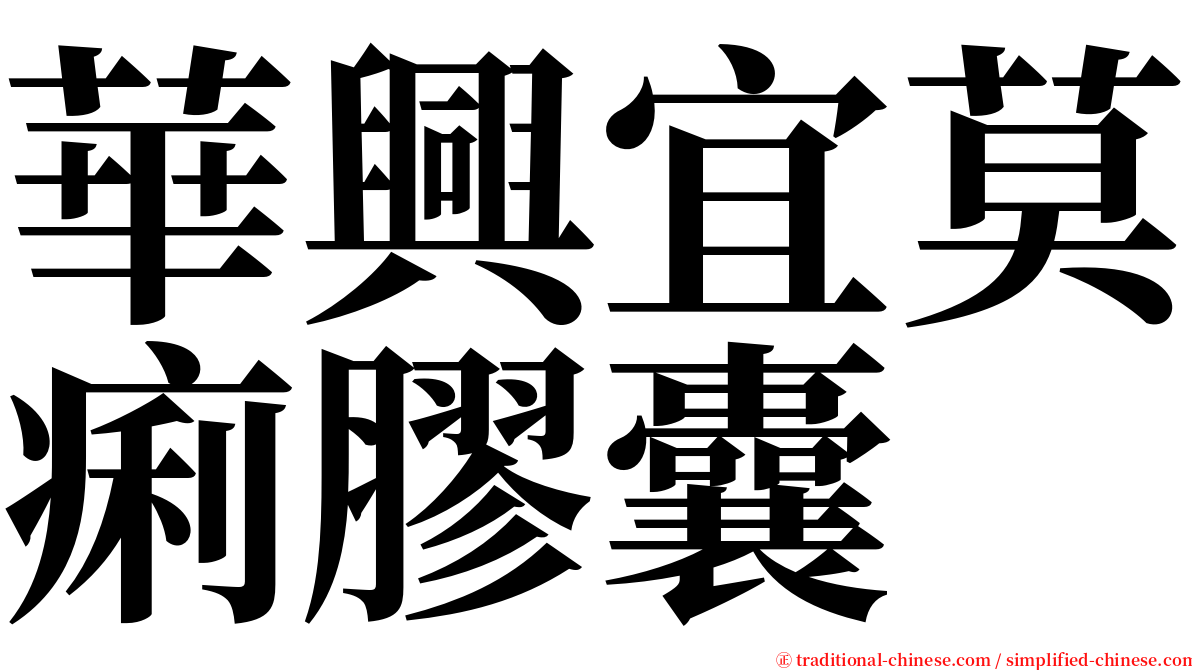 華興宜莫痢膠囊 serif font