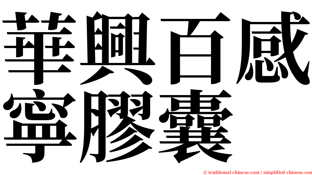 華興百感寧膠囊 serif font