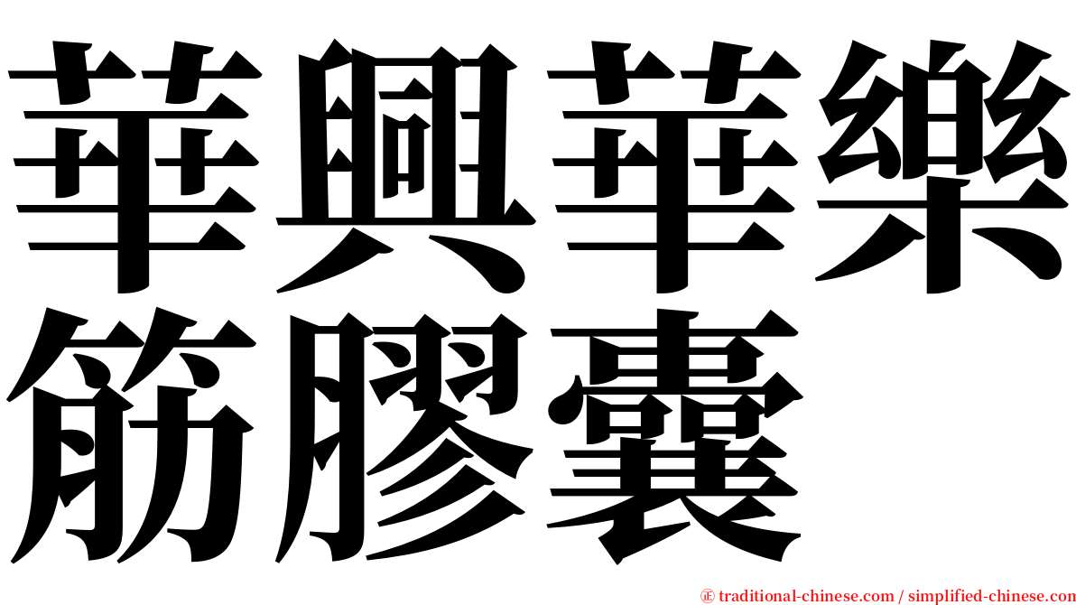 華興華樂筋膠囊 serif font