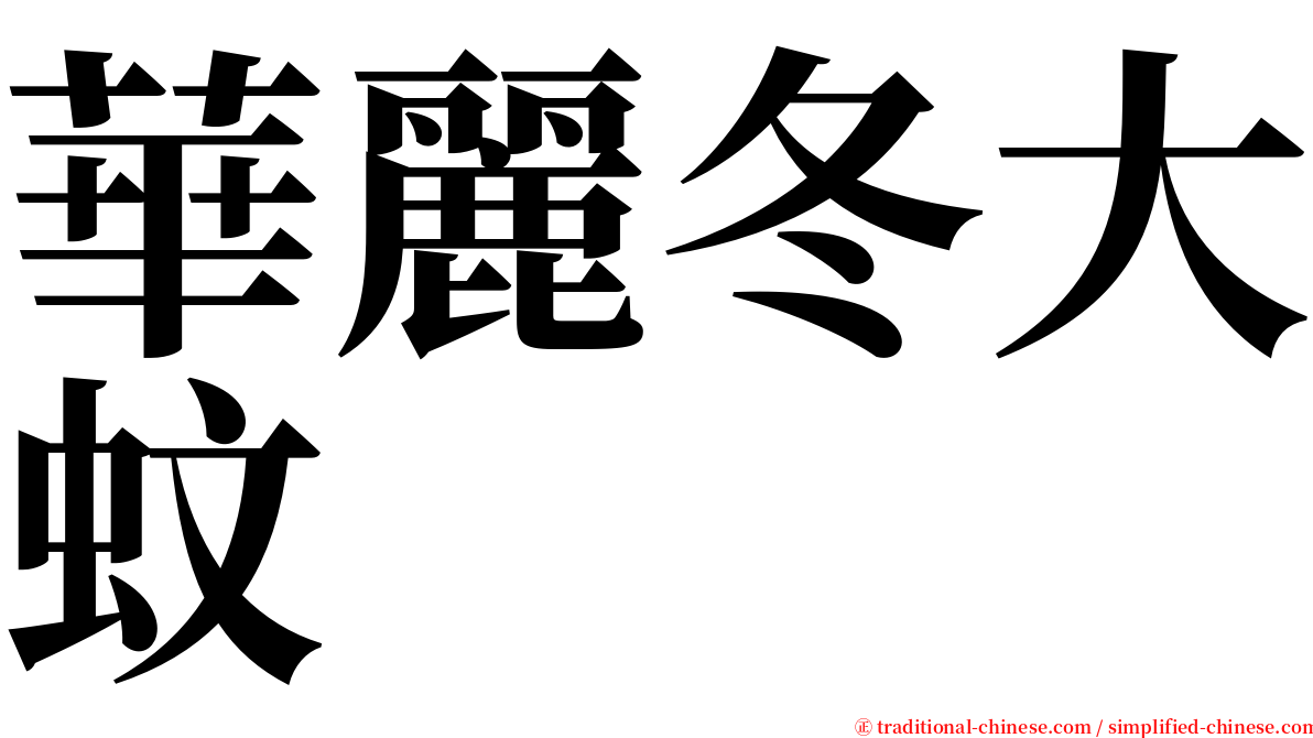 華麗冬大蚊 serif font