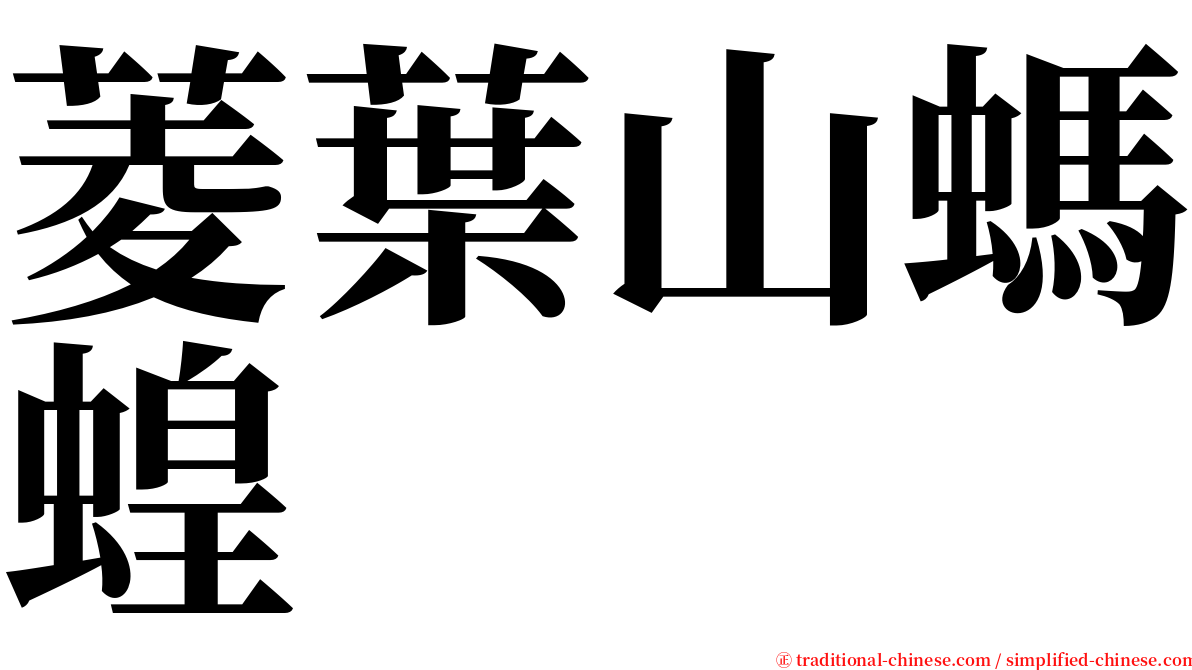 菱葉山螞蝗 serif font