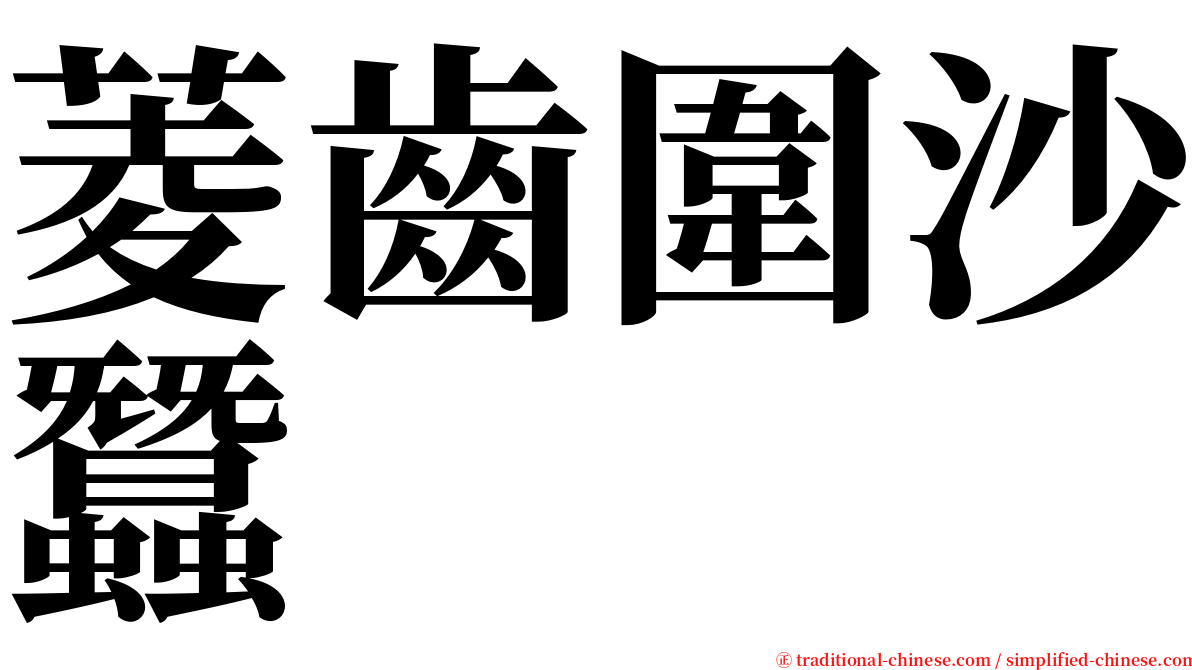 菱齒圍沙蠶 serif font