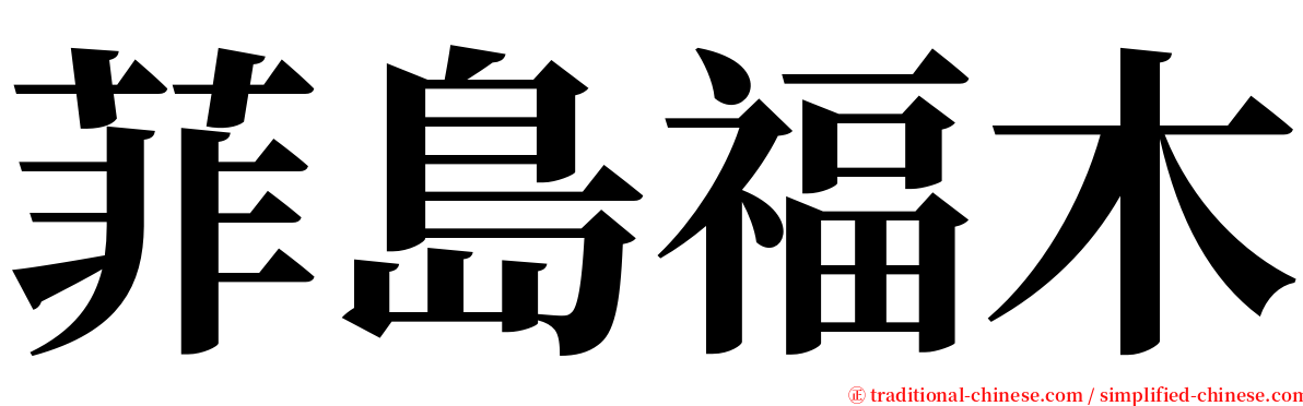 菲島福木 serif font