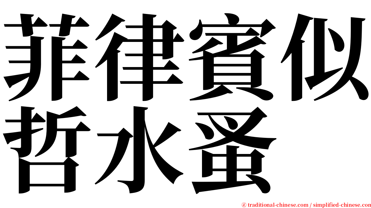 菲律賓似哲水蚤 serif font