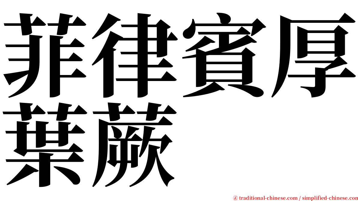 菲律賓厚葉蕨 serif font