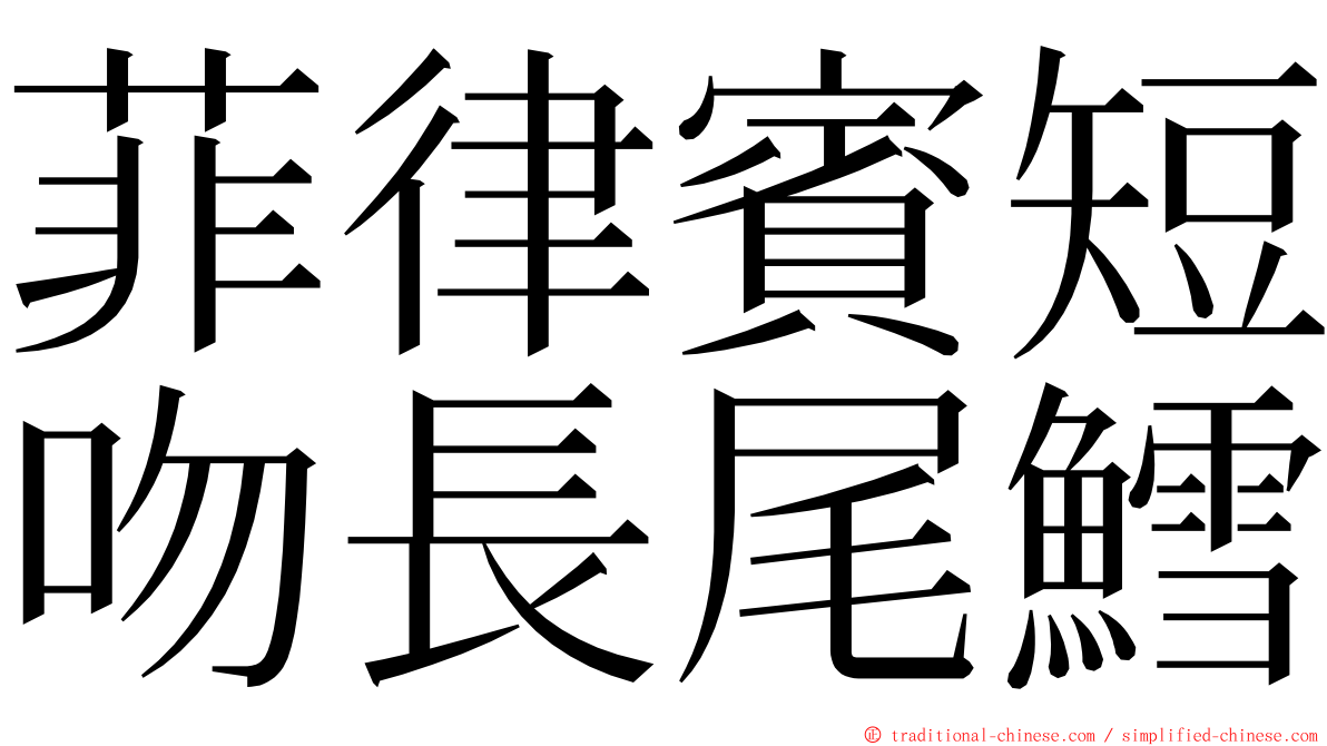 菲律賓短吻長尾鱈 ming font