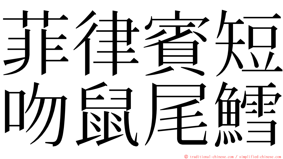 菲律賓短吻鼠尾鱈 ming font