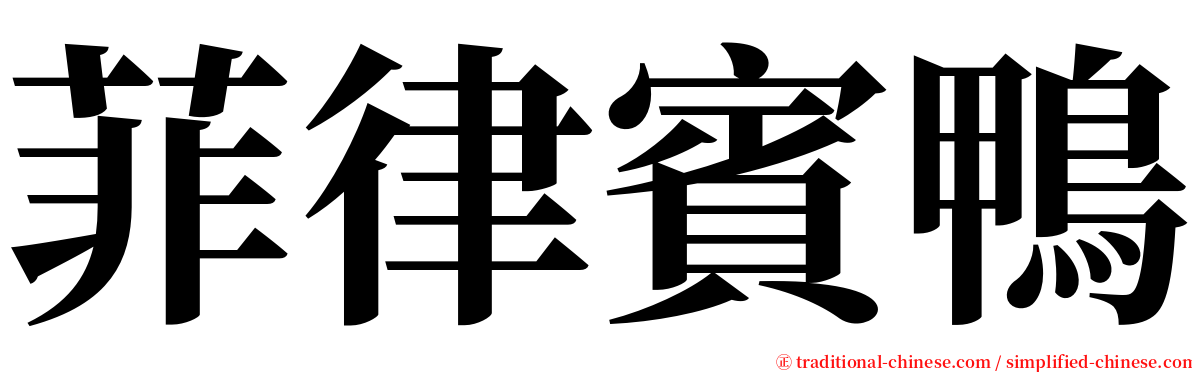 菲律賓鴨 serif font