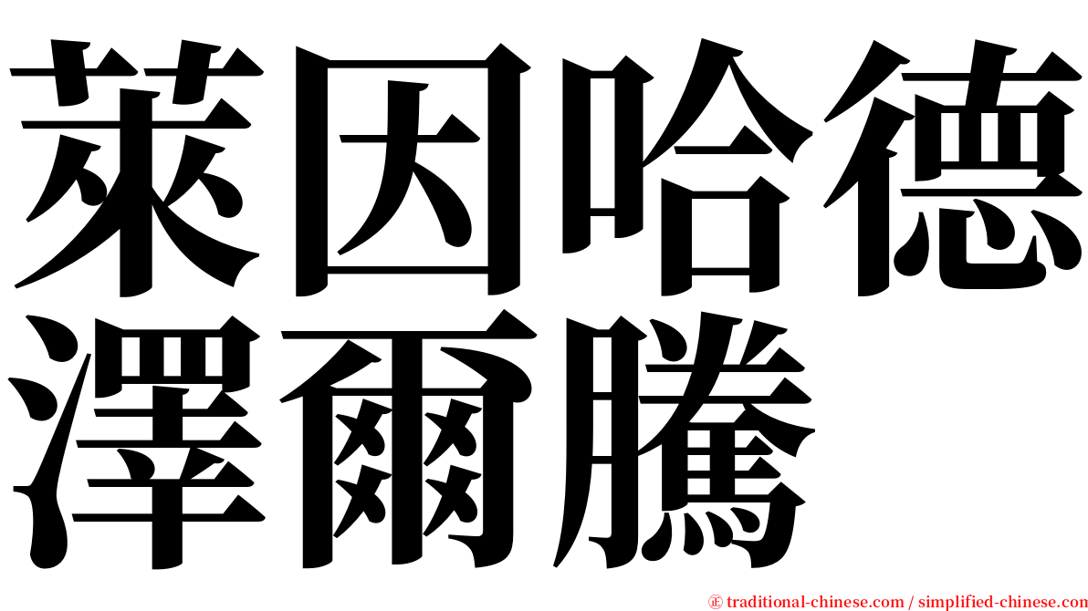 萊因哈德澤爾騰 serif font