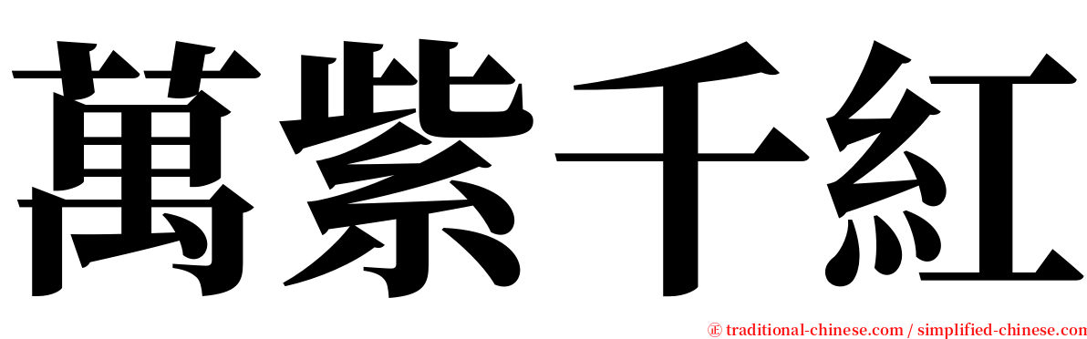 萬紫千紅 serif font