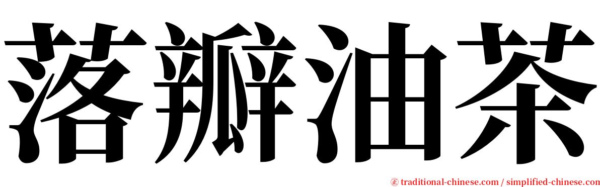 落瓣油茶 serif font