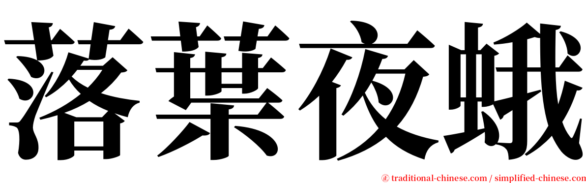 落葉夜蛾 serif font