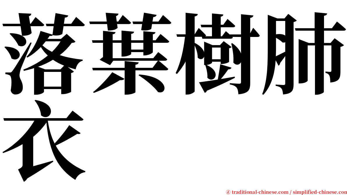 落葉樹肺衣 serif font