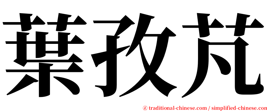 葉孜芃 serif font