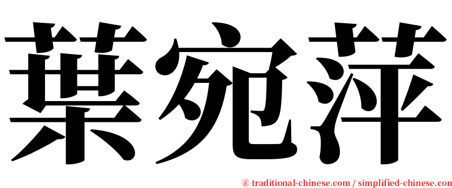 葉宛萍 serif font