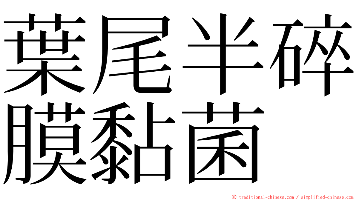 葉尾半碎膜黏菌 ming font