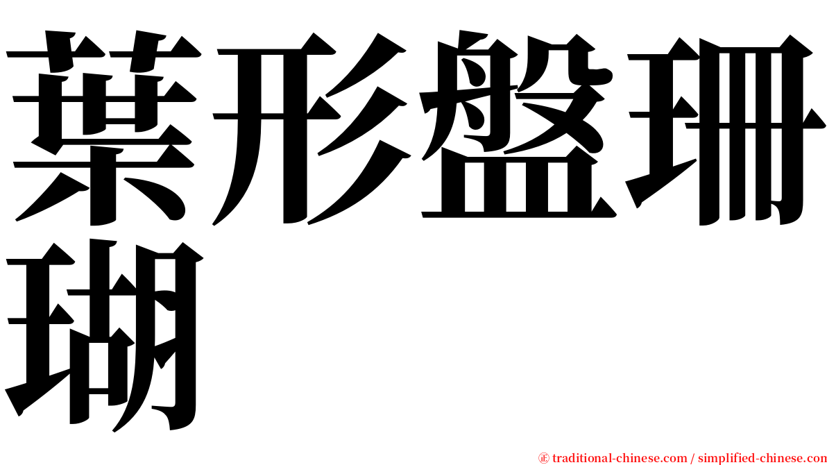 葉形盤珊瑚 serif font