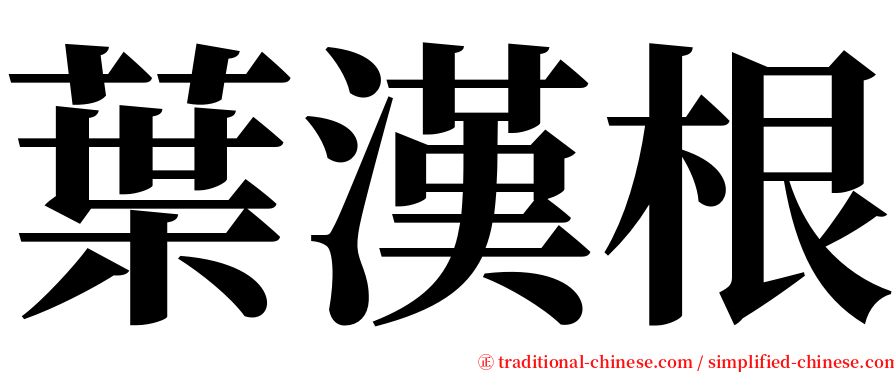 葉漢根 serif font