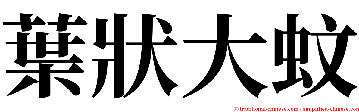 葉狀大蚊 serif font