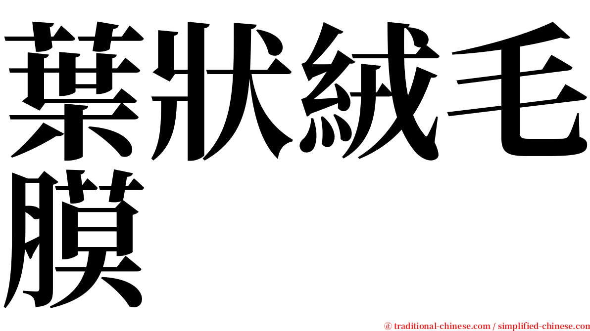 葉狀絨毛膜 serif font