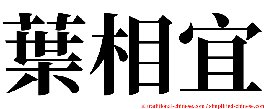 葉相宜 serif font