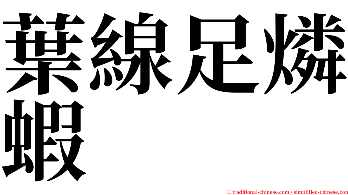 葉線足燐蝦 serif font