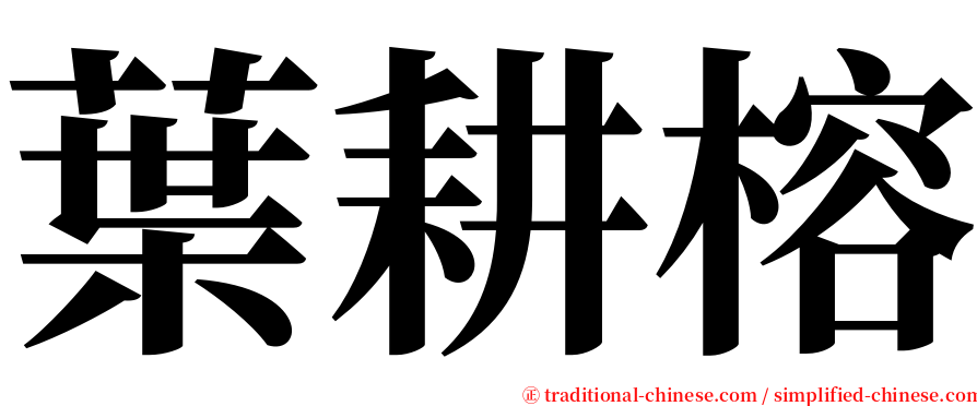 葉耕榕 serif font