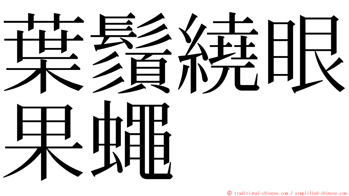 葉鬚繞眼果蠅 ming font