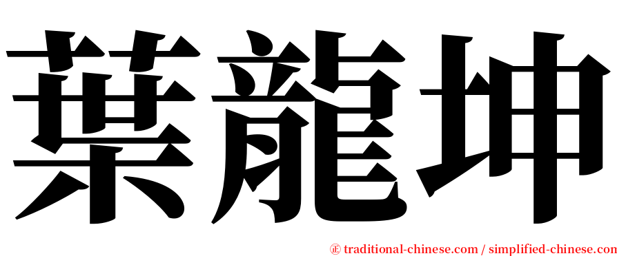 葉龍坤 serif font