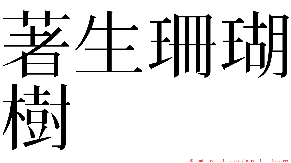 著生珊瑚樹 ming font