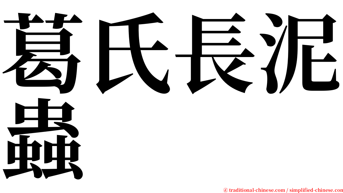 葛氏長泥蟲 serif font