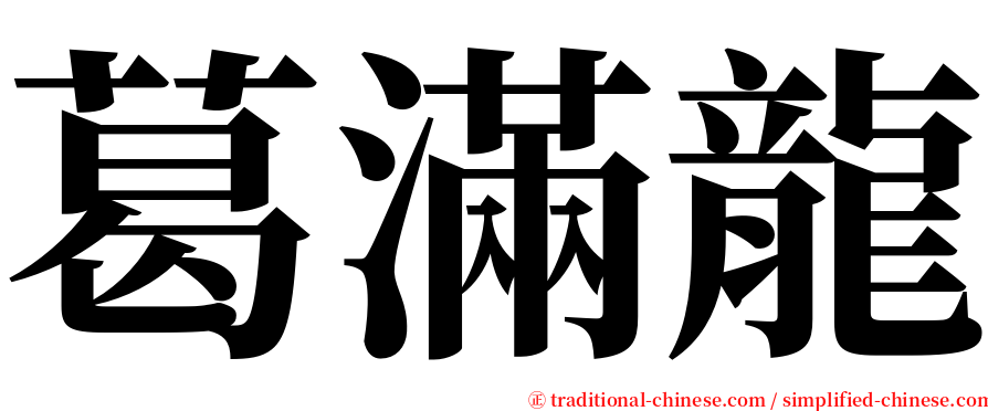 葛滿龍 serif font