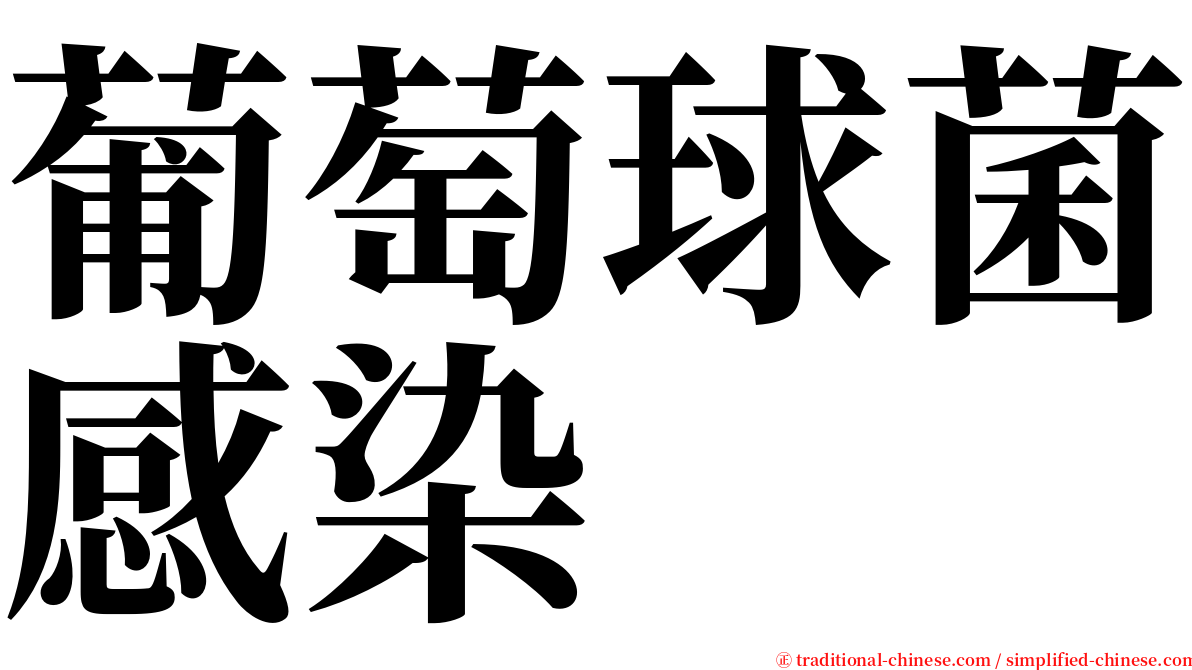 葡萄球菌感染 serif font