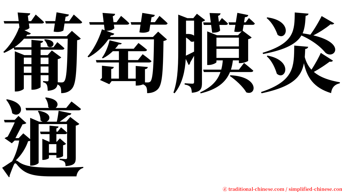 葡萄膜炎適 serif font