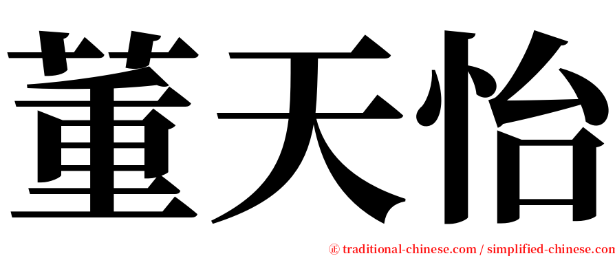 董天怡 serif font