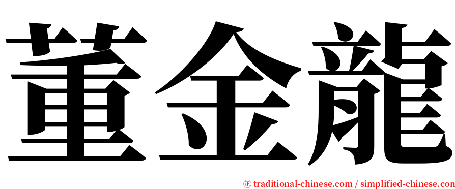 董金龍 serif font